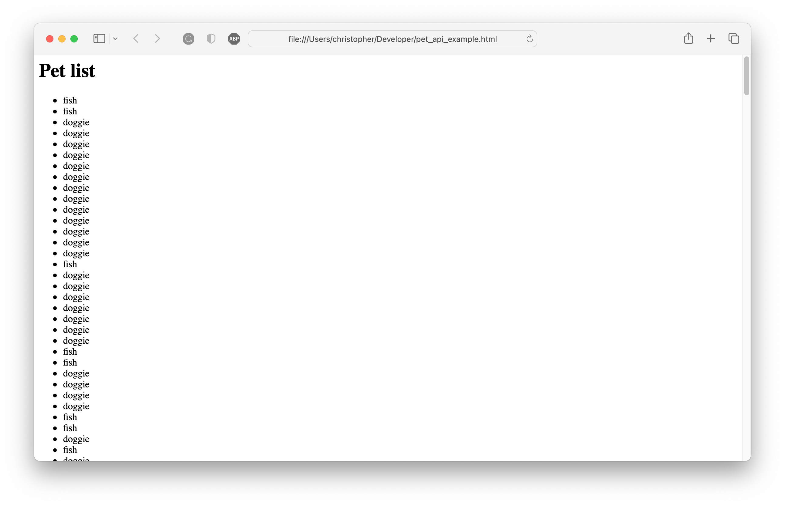 Final HTML page